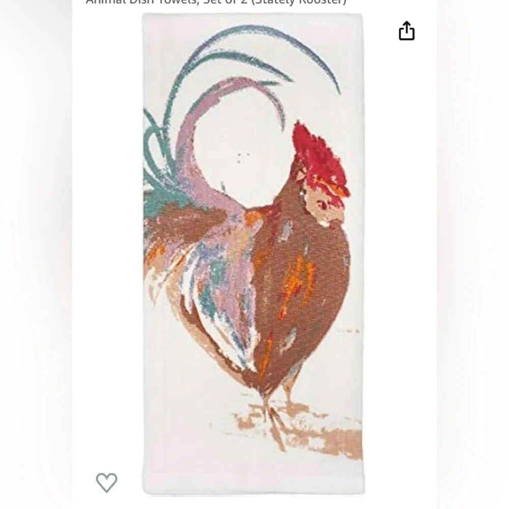 India Overseas 5.0 out of 5 stars  Animal Dish Towels, Set of 2 (Stately Rooster